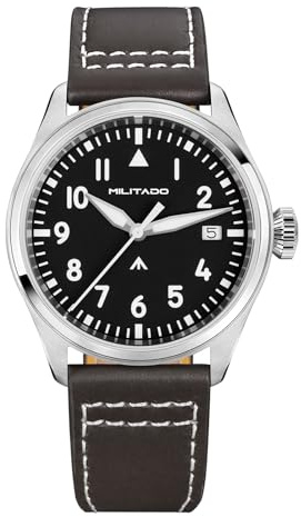 TACTICAL FROG Militado ML21 37 mm Fliegeruhr, VH31 Sweep/515 Quarzwerk, Saphirglas, BGW9 Leuchtmasse, 100 m wasserdichte Herren-Freizeituhr