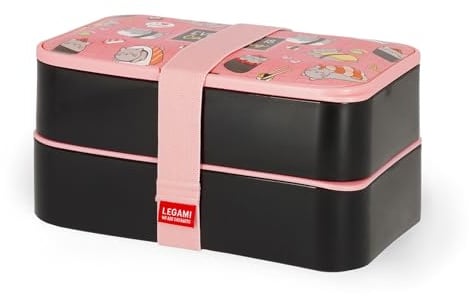 LEGAMI – Lunchbox, 3 Besteckteile inklusive, Sushi Cat, Behälter, Fassungsvermögen 1200 ml, auslaufsicher, mikrowellen- und spülmaschinenfest