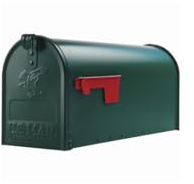 Gibraltar Mailboxes Elite Medium Capacity Galvanized Steel Green, Post-Mount Mailbox, E1100G00