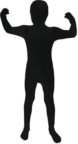 Morphsuit Kids Full Body Costume - Black, M | Original Bodysuit for Children | Super Stretch Suit Great for DIY Party Outfit | Halloween, Cosplay, Fancy Dress | For Boys & Girls