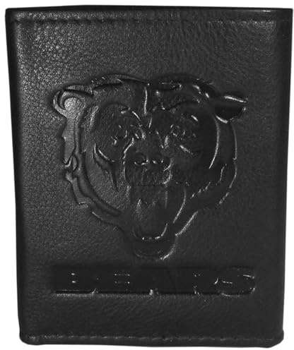 Siskiyou Sports NFL Mens Chicago Bears Embossed Leather Tri-fold Wallet One Size Black