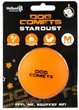 Dog Comets Ball Stardust Ø6 cm - Hundespielzeug Ball - Hundeball Naturkautschuk - Ball Hund - Orange - 1 stück