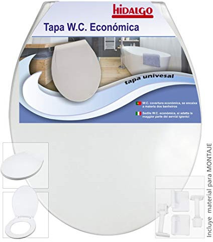 HIDALGO Abattant WC blanc adaptable standard de 42 x 35 cm.
