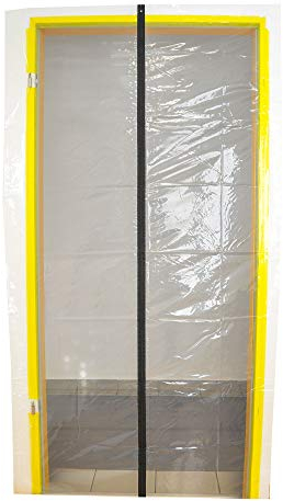 Scorprotect® Protector de polvo transparente para puerta de 210 cm x 110 cm con cremallera central