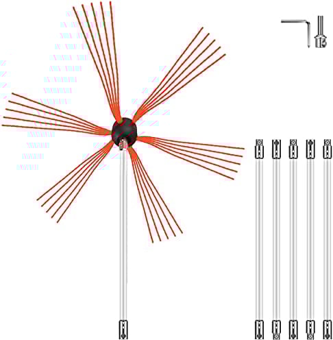 VEVOR Kit de Deshollinamiento Limpieza de Chimenea 20FT Sooteater Kit de Limpieza de Chimenea Esta Herramienta Integral para Dividir Tuercas Es Perfecta para Varios Campos Como La Industria Mecánica