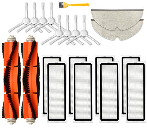 Huayuwa Ensemble d'accessoires de rechange pour aspirateur Dreame F9, 2 brosses à rouleaux + 8 brosses latérales + 8 filtres + 2 chiffons réutilisables + 1 peigne
