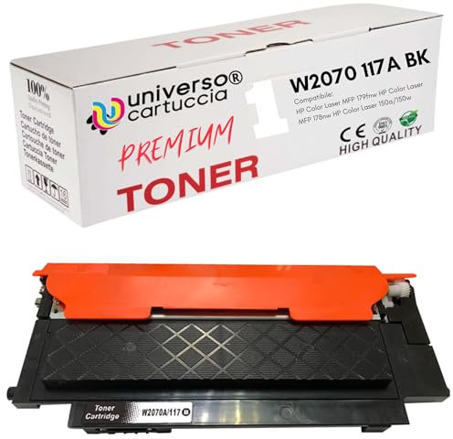 universo cartuccia 117A W2070 Toner kompatibel mit HP Color Laser MFP 178nwg 178nw 179fwg 179fnw, HP Color Laser 150a 150nw (Schwarz)