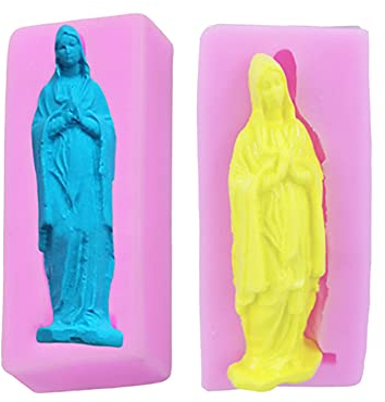 WonDerfulC 2 Stück Jungfrau Maria Engel Gebet Kunstharz Gießformen Silikon Gießformen Bienenwachs Kerze Seife Buntstift Form Eis Gelee Backblech Formen