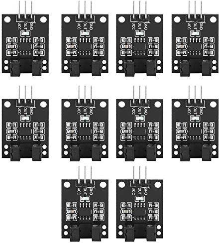 Sensore di Velocità del Motore da 10 Pezzi con Chip L393, Modulo Accoppiatore Ottico IR a Infrarossi con Sensore Interruttore Scanalato da 5 Mm per Velocità del Motore e per