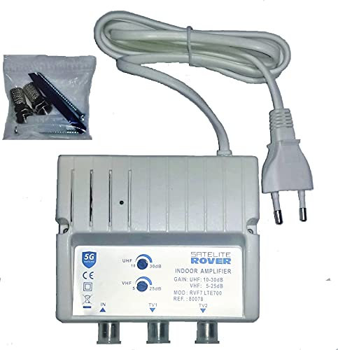 Amplificador DE Antena TV TDT para Interior Rover 30 dB con Filtro rechazo 5G