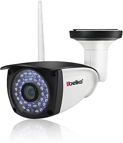 BELKO 5MP 1932P Überwachungskamera Aussen WLAN und LAN / IP66 IP Kamera mit Deutscher Anleitung, Bewegungserkennung, 20m Nachtsicht, SD Kartensteckplatz und kompatibel mit Smartphones,Tablets und PC
