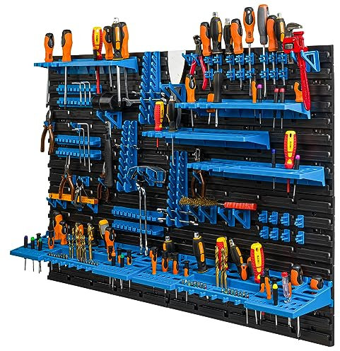 botle Werkzeugwand 117 x 78 cm Werkstattregal Werkzeugträger Werkzeughalter BLAU Kunststoff Garage Werkstatt Wand