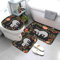 AOLIGL Badematte Faultiere Blumen Blätter Badematten Set rutschfest Waschbar Badgarnitur 3teilig - WC Deckelbezug U-förmigen Contour Badezimmerteppich Matte Flauschige Mikrofaser