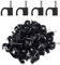 200 PCS 6mm Black Round Cable Clips - Management Cable Tidy Clips with Steel Nail