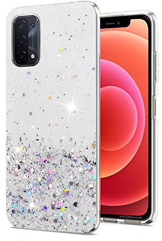 Yarxiawin Custodia Per Realme 7 Pro Silicone Rosa, Effetto Glitter per Realme 7 Pro Cover Trasparente Brillante Morbida Sottile Case Regalo per Donne (Trasparente)