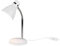 meineWunschleuchte Retro Schwanenhals Schreibtischlampe Weiß & Chrom Höhe 33cm