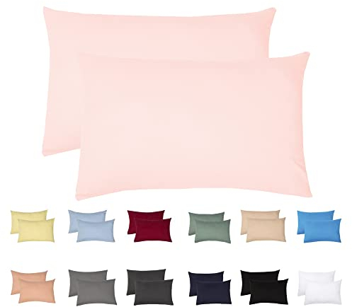 Livessa 2er Set Kissenbezug 40x60 aus%100 Baumwolle Jersey Stoff, Kissenbezüge, 40x60 mit Reißverschluss, Kopfkissenbezug 40x60 cm, Kissenhülle, atmungsaktiv, Oeko-Tex Zertifiziert, Pillow Cover