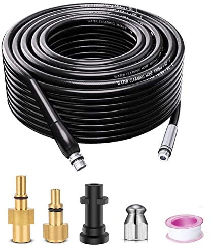 Monave 15m Sonda Sturatubi Compatible con Karcher/Lavor/Bosch Idropulitrice, Tubo Idropulitrice Per K2 K3 K4K5 K7 Accessori Idropulitrice 180Bar 60C°