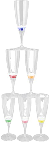 Spacnana 6 STÜCKE LED Wein Sektglas Gläser, Innovative Light Up Cup Multicolor LED Weingläser
