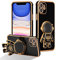 RALEAVO Compatible with iPhone 11 (6.1) Case with Cute Astronaut Kickstand Design Shockproof Plating Phone Case for iPhone 11-Black