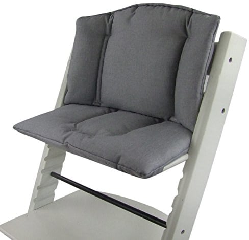 Sitzkissen Ersatzbezug Bezug Kissen-Set Sitzverkleinerer kompatibel mit Stokke Tripp Trapp für Hochstuhl-Kinderstuhl Mod. 1 (meliert dunkelgrau)