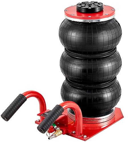 VEVOR Gato Neumático de Triple Bolsa Carga de 3 T Gato de Aire para Coche Elevación de 140-450 mm Gato Hidráulico Elevador Rápido para Reparación Mantenimiento Coche SUV Taller Garaje