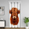 Hochland kuh Schrank Vorhang für Innentür Raumteiler 3D Longhorn Kätzchen Head Türvorhang 106x203cm für Tür Privatsphäre Western Tiere Verdunkelung Verdunkelungsvorhang Farm Tiere Dunkel Braun Weiß
