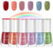 Rainbow Colorful Nail Polish Set - Quick Dry & Long Lasting Nail Varnish - Non-Toxic Water Based Holographic Nail Polish - No Need UV Nail Polish Kit Christmas Gifts for Women Girl (Rainbow Colors)