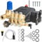 Hourleey Pressure Washer Pump, 3700PSI 2.5GPM 3/4 Shaft Horizontal Triplex Plunger Power Washer Pump Replacement with Adjustment Unloader, Compatible with Simpson MorFlex Models 40224, 40225, 40226