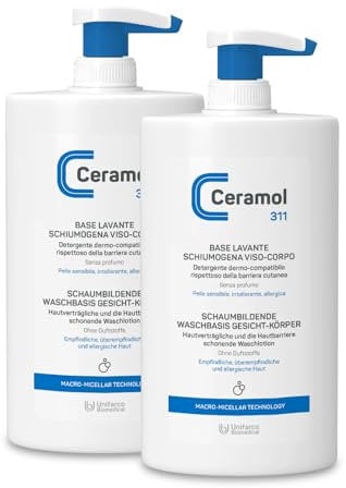 Ceramol base lavante schiumogena per pelle sensibile e intollerante, 2x 400ml