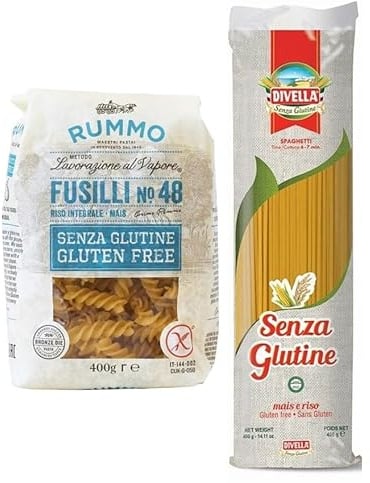12er-Pack Testpaket Pasta Rummo Fusilli Divella Spaghetti Senza Glutine, Glutenfreie Nudeln Italienische Pasta 400g