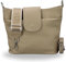 BRISE Umhängetasche Damen Echtes Leder ELLIE Handgemachte Crossbody Bag mit Ledergurt + Optionalen Breiten Gemusterten Riemen 6 Fächer Wasserdichte Schultertasche Made in Italy (Taupe - 3)