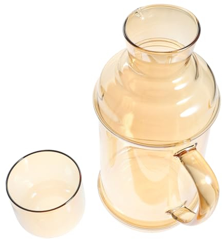 DECHOUS Jarra Para Agua Fría y Té Helado Contenedor De Bebidas De Vidrio De Diseño Elegante y Para Hogar y Oficina Para Fiestas y Picnics