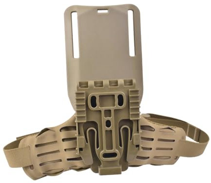 Upgrade Drop Leg Adapter Mid-Low Ride Holster Adapter Universal Gürtelschlaufe Empfänger Halterungen mit MOLLE Strap Beinabdeckung (Hellbraunes Set)