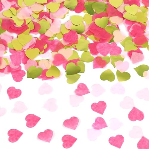 Bailinks 50g Konfetti Bunt - Glitzer Konfetti für Hochzeit Geburtstag Party, 5000 Stück Streudeko, Konfetti Papier Mix, Hochzeitskonfetti, Tischdeko für Taufe und Feierlichkeiten (rosarotes Roségold)