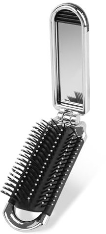 Cepillo Pelo de Viaje con Espejo Cepillo de Pelo Plegable Cepillos para El Pelo Cepillo de Tamaño de Bolsillo Mini Cepillo de Viaje para Mujeres Hombre para El Cabello Herramientas de Peinado Viaje