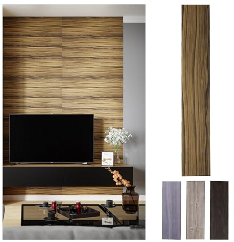 MDEKOR Wandpaneele Holz 16,7x100 cm | XPS 3D Wandverkleidung in Holzoptik | 48 Stück = 8 m² 01T | Paneele 4 mm dick | Dekorative Platten aus Porystyrol für Innenräume