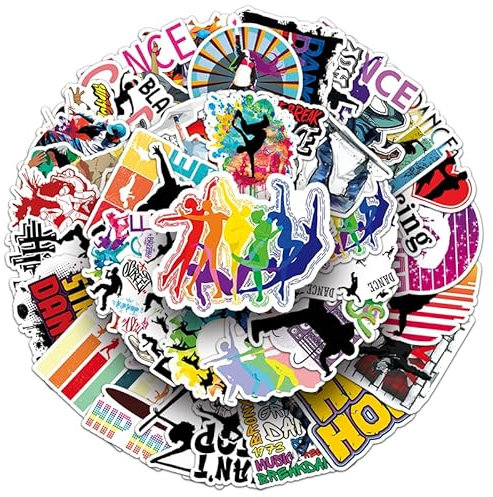 Dance Stickers for Kids Teens Girls Adults,50PCS Waterproof Vinyl Personalised Gift Stickers Pack for Laptops Scrapbooks Bike Skateboards Lugguage Car Water Bottle Party Favors Dancer Decor