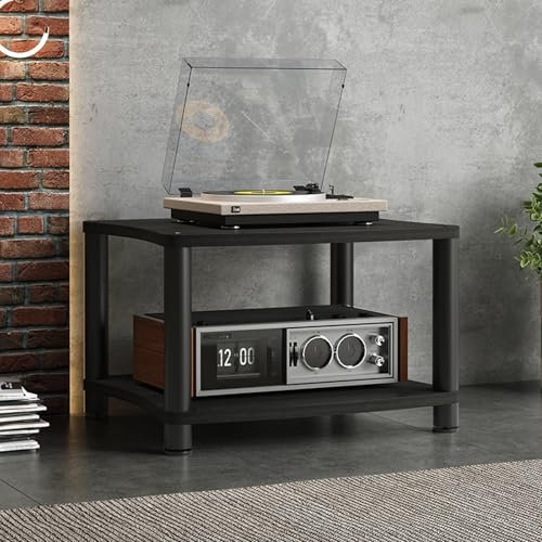 HiFi Av Media Stand a 3 Livelli,Mobile Audio HiFi Supporto,Mobile hifi,rack audio mobile con ruote universali,mobili per hi fi,mobiletto stereo,audio alto rack centro,mobile giradischi,mobile stereo(2