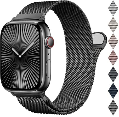 EPULY Milanaise Ersatzarmband Kompatibel mit Apple Watch Armband 46mm 45mm 44mm 42mm 49mm 41mm 40mm 38mm, Magnetische Metall Edelstahl Armbänder für iWatch Series 10 9 8 7 6 5 4 3 SE Ultra 2 1