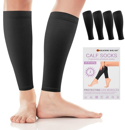 Migliore Wear 2 Paar Medizinische Kompressionsstrümpfe Klasse 2, 20-30 mmHg | Stützstrümpfe Damen Herren,Footless Thrombosestrümpfe für Flug Krankenschwester Schwangerschaft Abgestufte Unterstützung