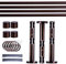 Victoria M. Gardinenstange Set mit Kappenknäufen mit Wandhalter und Flachring, Vorhangstange Ø 19 mm Länge 400cm, 2-Läufig, Rot-bronze gebürstet