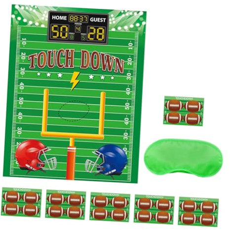 JOINPAYA 1satz American Football Party Spiel Poster Mit Augenbinde Und Aufklebern Sportliche Geburtstagsparty Deko Mit Rugby Positionierungsaufklebern Für Fans