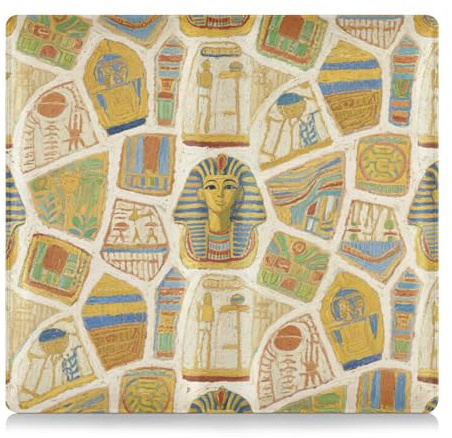 EtherSpher Peinture artistique beige égyptienne rétro en cuir synthétique – Porte-carte d'immatriculation et d'assurance – Portefeuille parfait pour cartes de voiture, permis de conduire documents