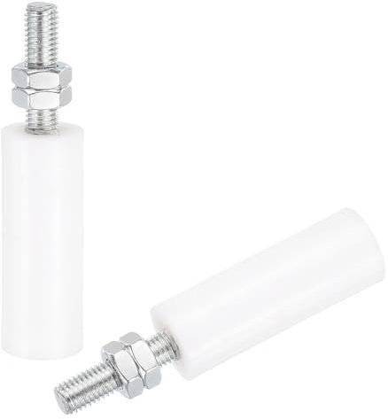 QUARKZMAN 2Pcs Galet Guide Pour Portail Coulissant, 3 Galets En Nylon Ensemble De Support Pour Portail, Guide Universel Pour Porte Coulissante, Blanc