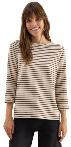 Cecil Gestreiftes Shirt Oat Milk beige XXL
