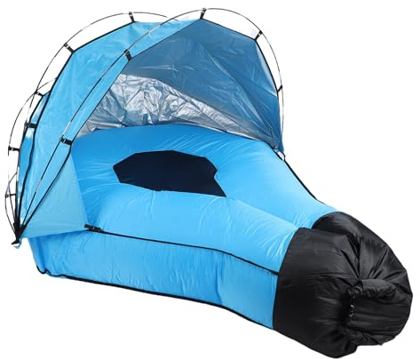 Hztyyier Aufblasbare Liege, Luftsofa, Wasserdicht, Aufblasbare Couch, Stuhl, Multifunktionales Design, Sonnenschutz, Abnehmbares Baldachin, Reisetasche