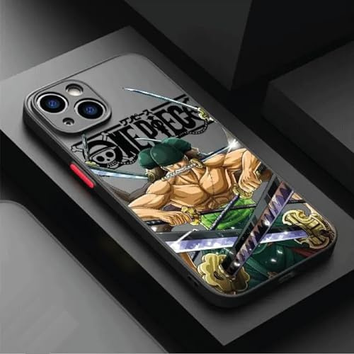 Générique iPhone Case Manga Warrior, Anime Design, Shockproof Protection, Compatible with iPhone SE to iPhone 15 Pro Max (Zoro in Action, iPhone 15 Pro Max)