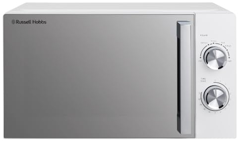 Russell Hobbs 17L 700W Manual Microwave in White with 5 Power Levels, Defrost & Reheat Function, 30 Minute Timer, Dial Controls, 1M Power Cord and Pull Handle Door RHM1735