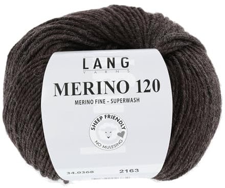 Lang Yarns Merino 120 Superwash 0368 dunkelbraun melange